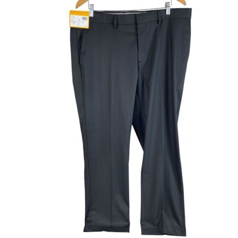 NEW Haggar Mens Premium Stretch Suit Dress Pant 38x30 Tailored Fit Black Stretch